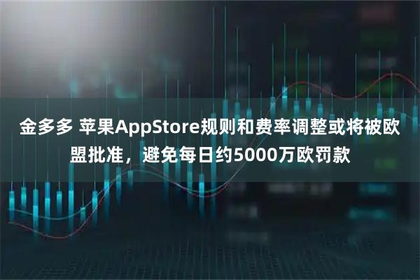 金多多 苹果AppStore规则和费率调整或将被欧盟批准，避免每日约5000万欧罚款